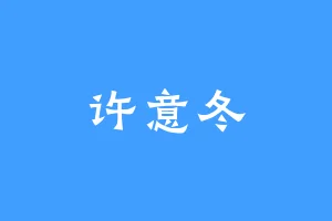 许意冬