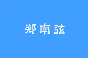 郑南弦