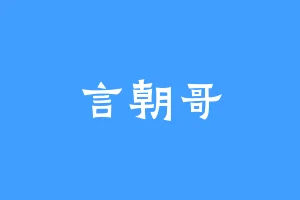 言朝哥